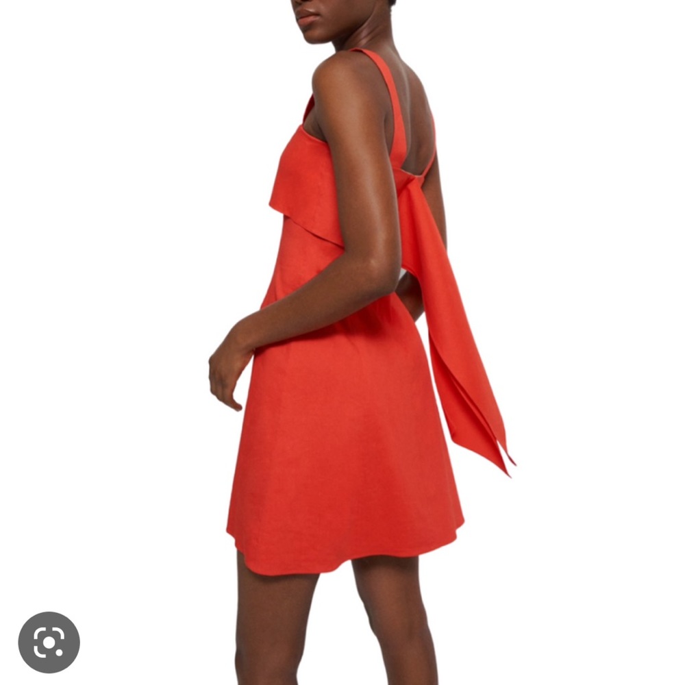 NWOT Theory Drape-Back Linen Dress in Poppy